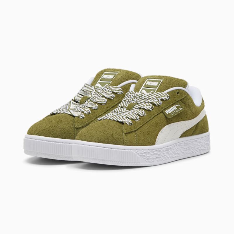 Puma | Women's Suede XL Soft Sneakers - Olive Green-White