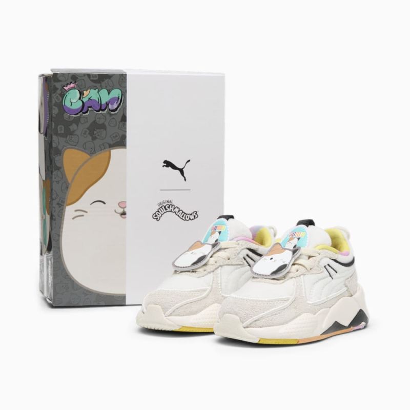 Puma | Girls Puma | Girls x SQUISHMALLOWS RS-X Cam Toddlers Sneakers - Warm White-Alpine Snow-Lemon Meringue