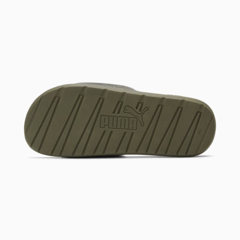 Puma | Men's Cool Cat 2.0 Camo Slides - Dark Olive-Black-Deep Lichen Green-White