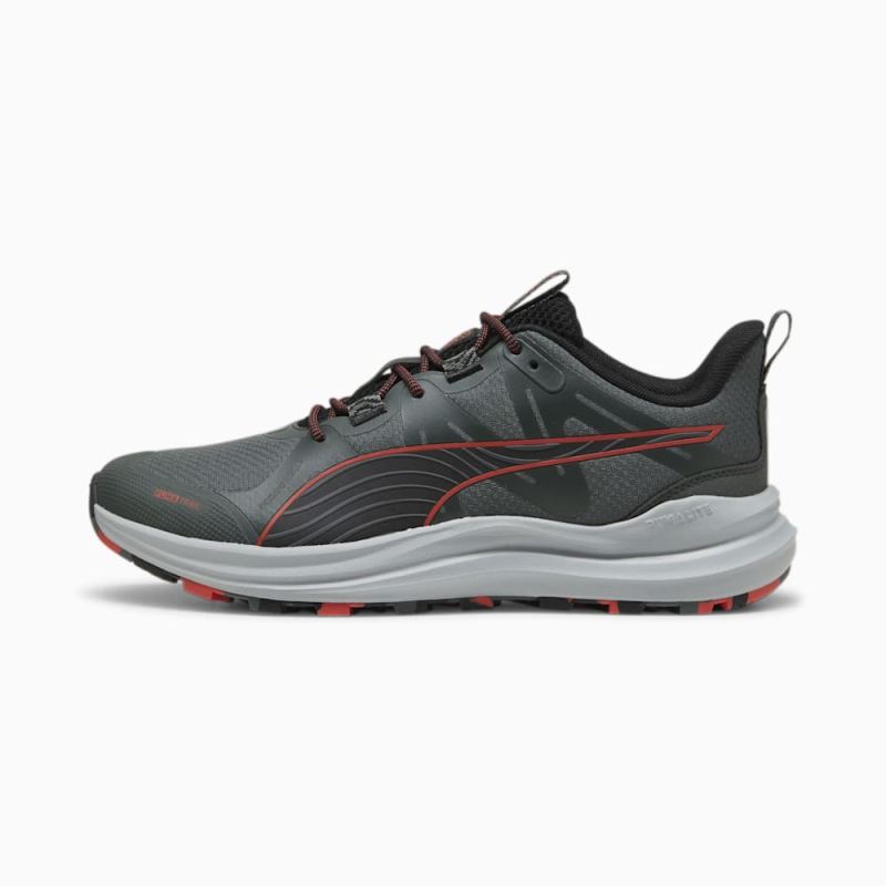 Puma | Men's Reflect Lite Trailrunning Shoes - Mineral Gray-Black-Active Red