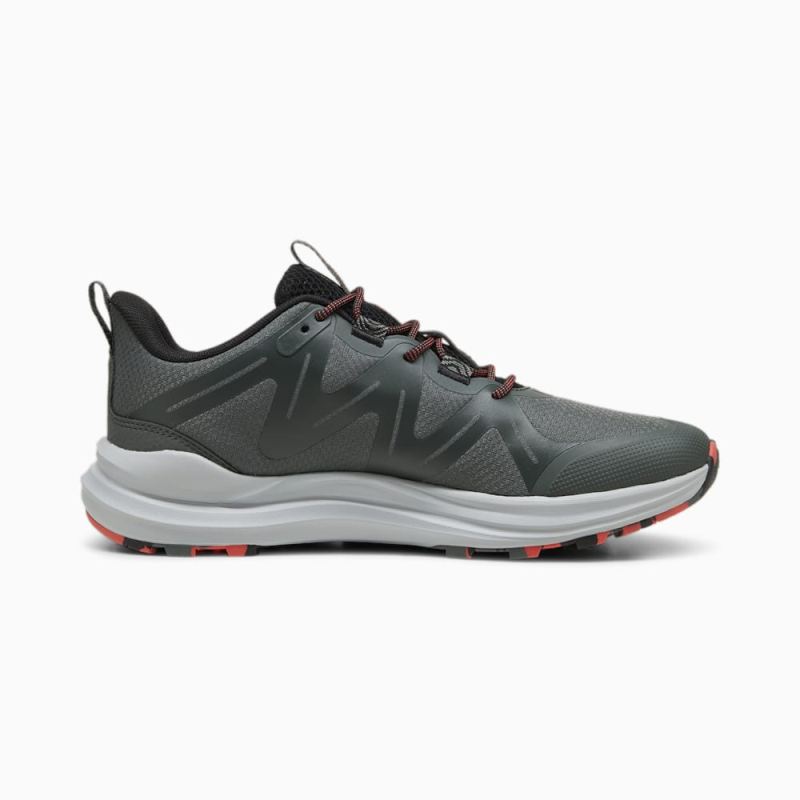 Puma | Men's Reflect Lite Trailrunning Shoes - Mineral Gray-Black-Active Red