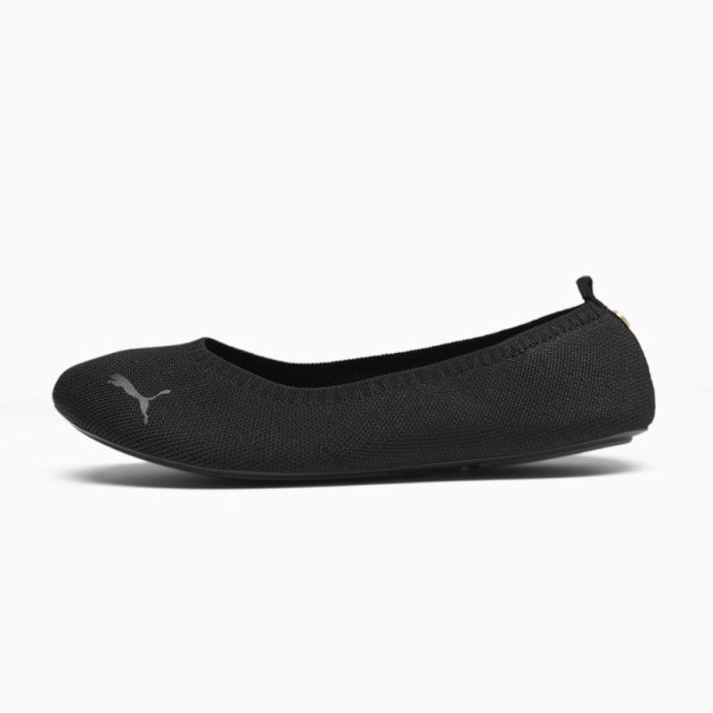 Puma | Women's Illiana Ballet Shoes - Black-Gold - Click Image to Close