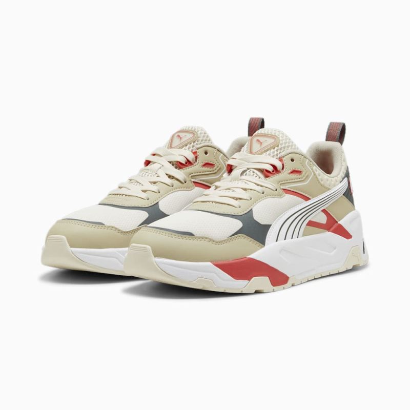 Puma | Men's Trinity Desert Road Sneakers - Alpine Snow-White-Putty-Active Red