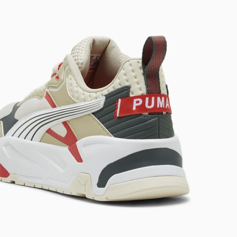 Puma | Men's Trinity Desert Road Sneakers - Alpine Snow-White-Putty-Active Red