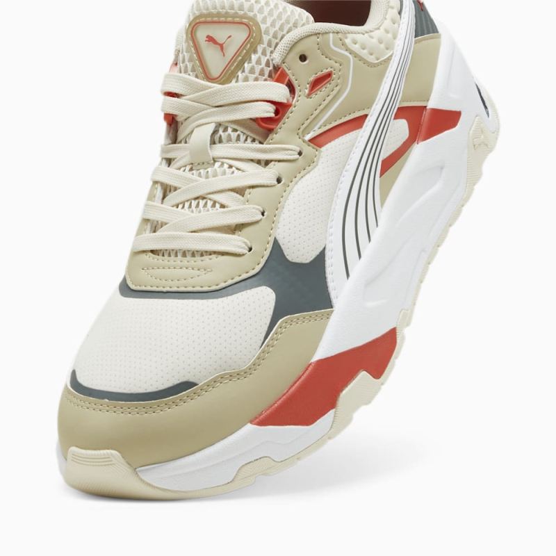 Puma | Men's Trinity Desert Road Sneakers - Alpine Snow-White-Putty-Active Red