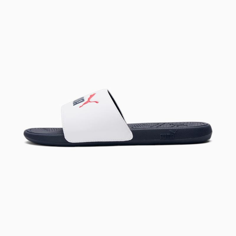 Puma | Men's Cool Cat 2.0 Slides - White-Parisian Night-Red - Click Image to Close