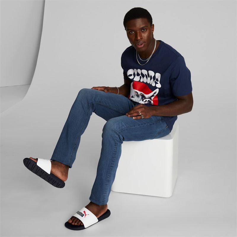 Puma | Men's Cool Cat 2.0 Slides - White-Parisian Night-Red