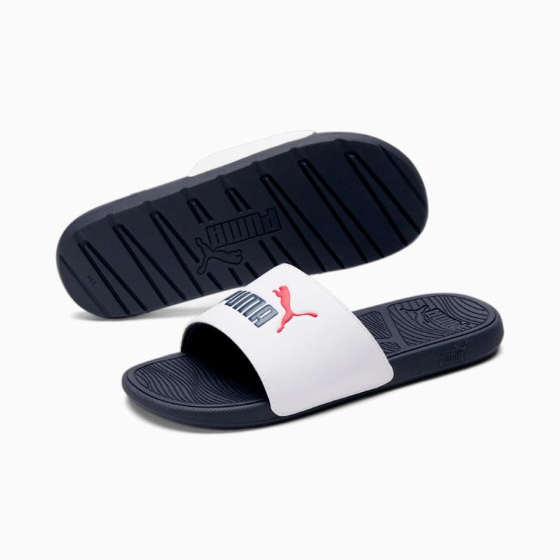 Puma | Men's Cool Cat 2.0 Slides - White-Parisian Night-Red