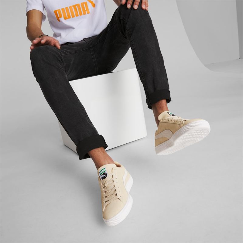 Puma | Men's Suede Classic XXI Sneakers - Granola-White-Team Gold