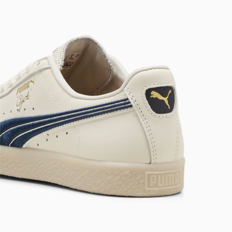 Puma | Women's Clyde Classics Sneakers - Warm White-Sedate Gray-Parisian Night