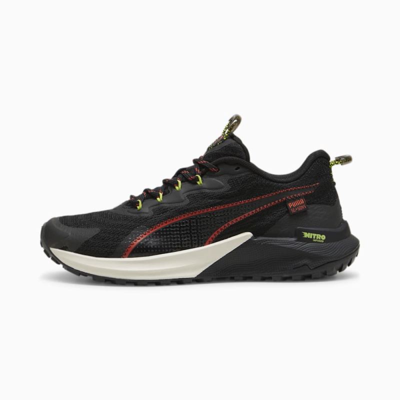 Puma | Women's SEASONS Fast-Trac NITRO 2 Running Shoes - Black-Active Red-Lime Pow