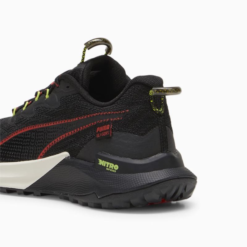 Puma | Women's SEASONS Fast-Trac NITRO 2 Running Shoes - Black-Active Red-Lime Pow