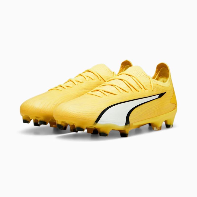 Puma | Men's ULTRA ULTIMATE FG/AG Soccer Cleats - Yellow Blaze-White-Black