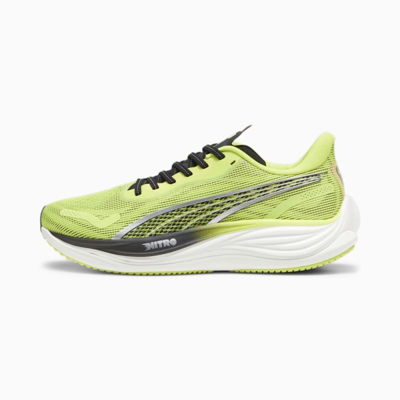 Puma | Men's Velocity NITRO 3 Psychedelic Rush Running Shoes - Lime Pow-Black-Silver - Click Image to Close