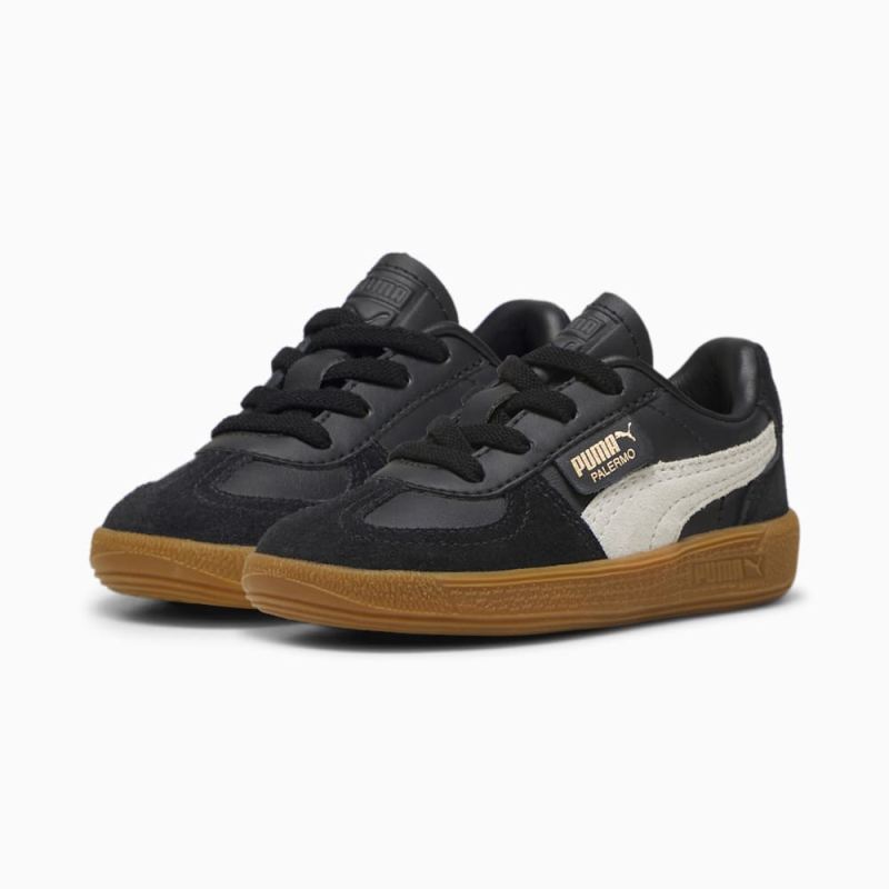 Puma | Boys Palermo Leather Toddlers Sneakers - Black-Feather Gray-Gum