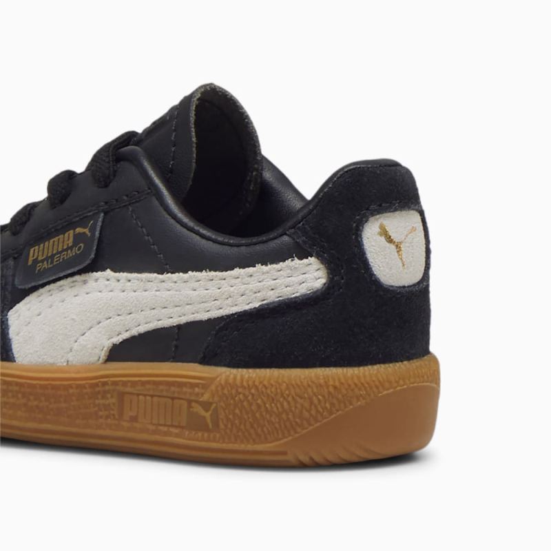 Puma | Boys Palermo Leather Toddlers Sneakers - Black-Feather Gray-Gum