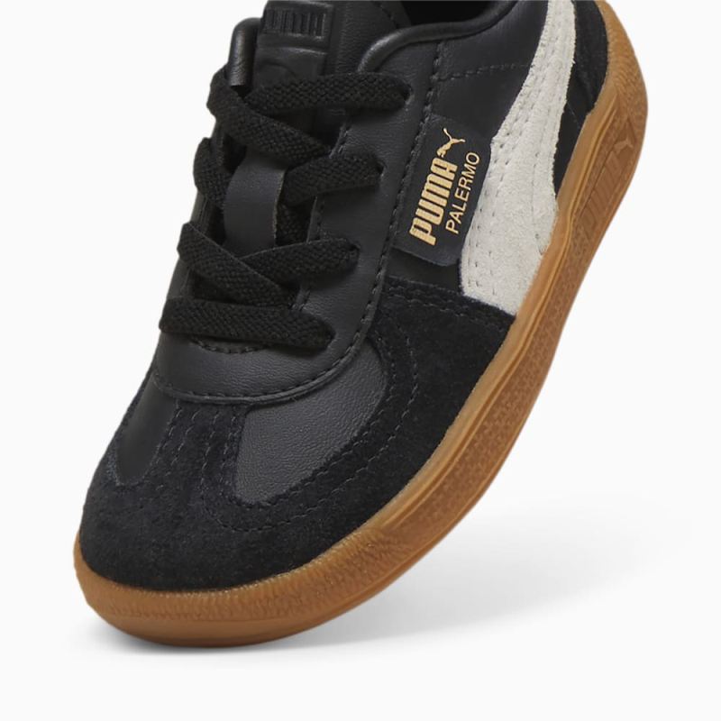 Puma | Boys Palermo Leather Toddlers Sneakers - Black-Feather Gray-Gum