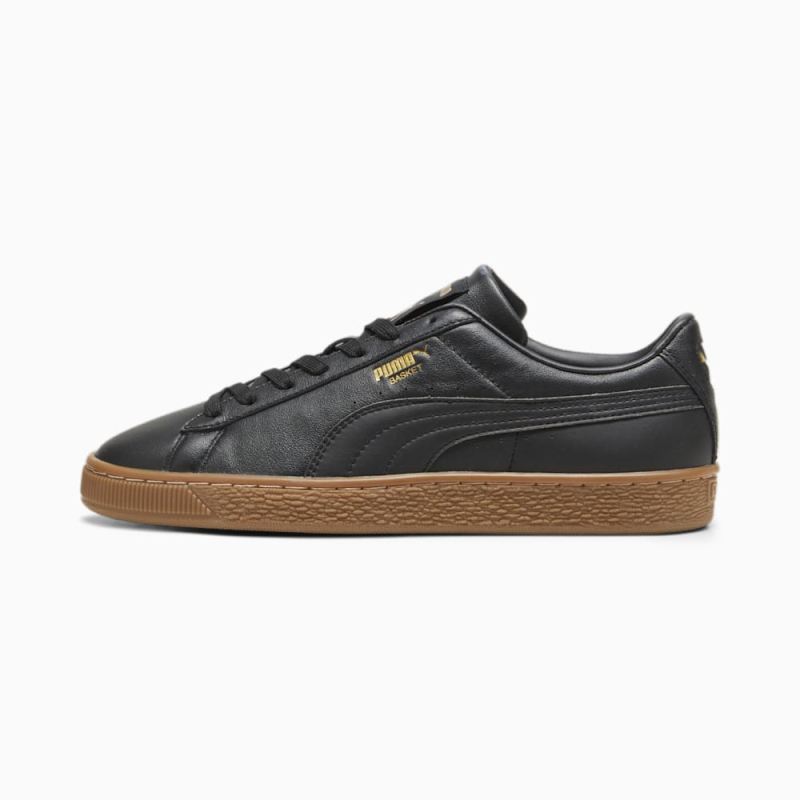 Puma | Men's Basket Classic XXI Sneakers - Black-Black-Gold - Click Image to Close