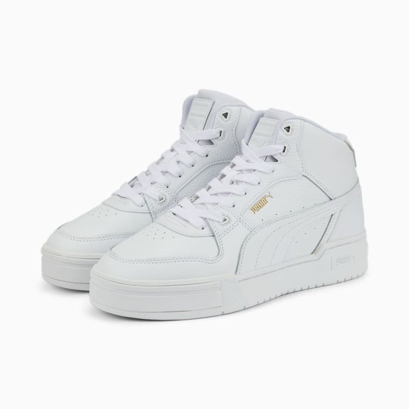 Puma | Men's CA Pro Mid Sneakers - White-Team Gold