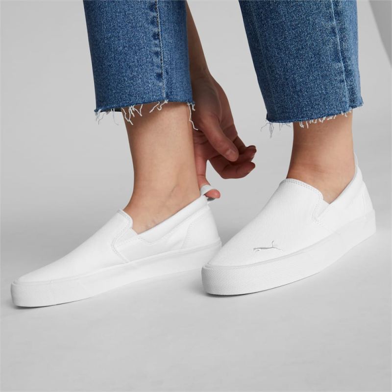 Puma | Women's Bari Slip-On Comfort Shoes - White-Silver