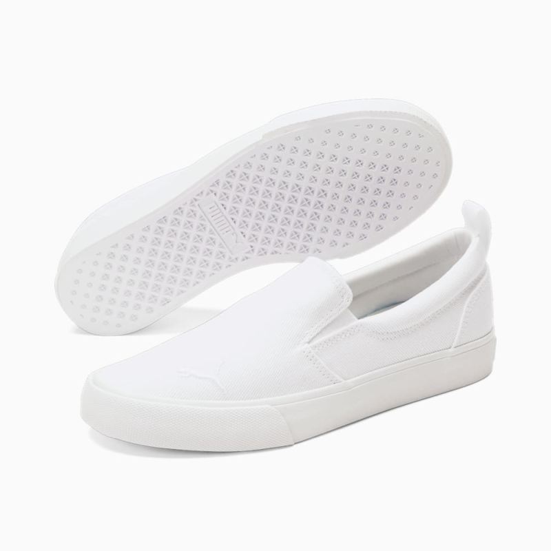 Puma | Women's Bari Slip-On Comfort Shoes - White-Silver