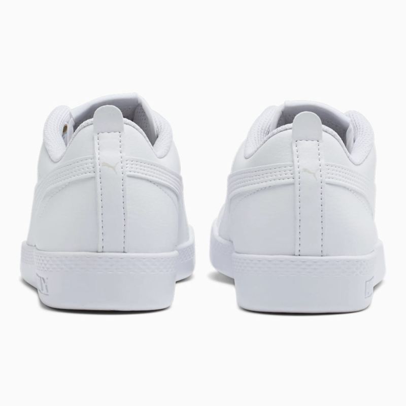 Puma | Women's Smash v2 Leather Sneakers - White-White