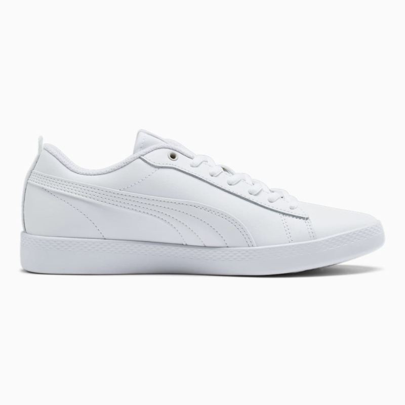 Puma | Women's Smash v2 Leather Sneakers - White-White