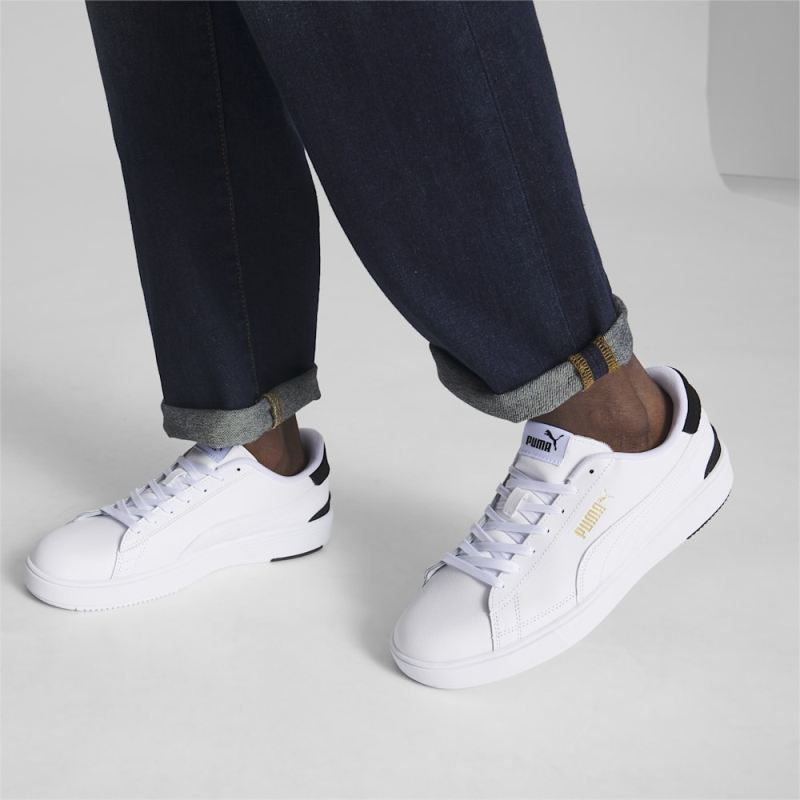 Puma | Men's Serve Pro Sneakers - White-White-Team Gold-Black