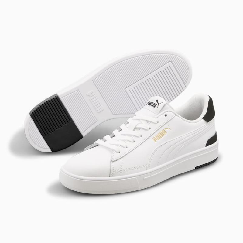 Puma | Men's Serve Pro Sneakers - White-White-Team Gold-Black