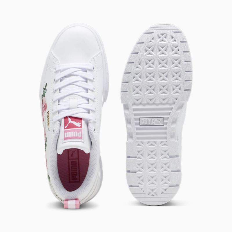 Puma | Girls Mayze Embroidery Big Kids Sneakers - White-Fast Pink-Vine