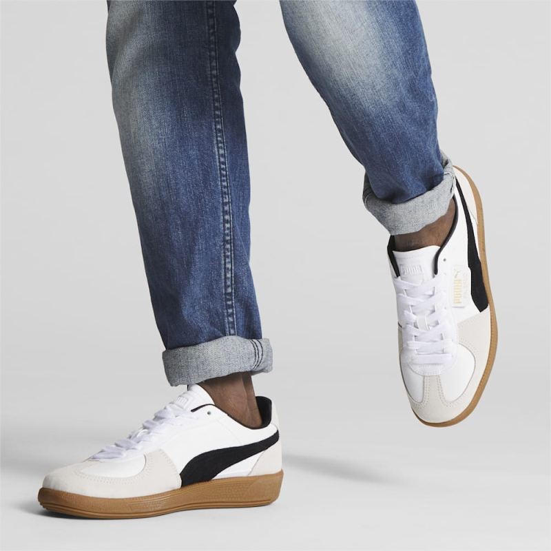 Puma | Men's Palermo Leather Sneakers - White-Vapor Gray-Gum