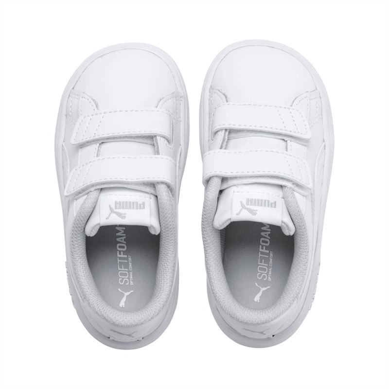 Puma | Girls Puma | Girls Smash v2 Toddler Shoes - White-White