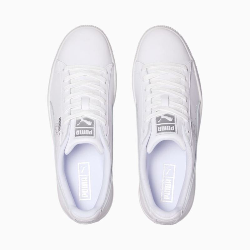 Puma | Men's Clyde Core Foil Sneakers - White-Silver