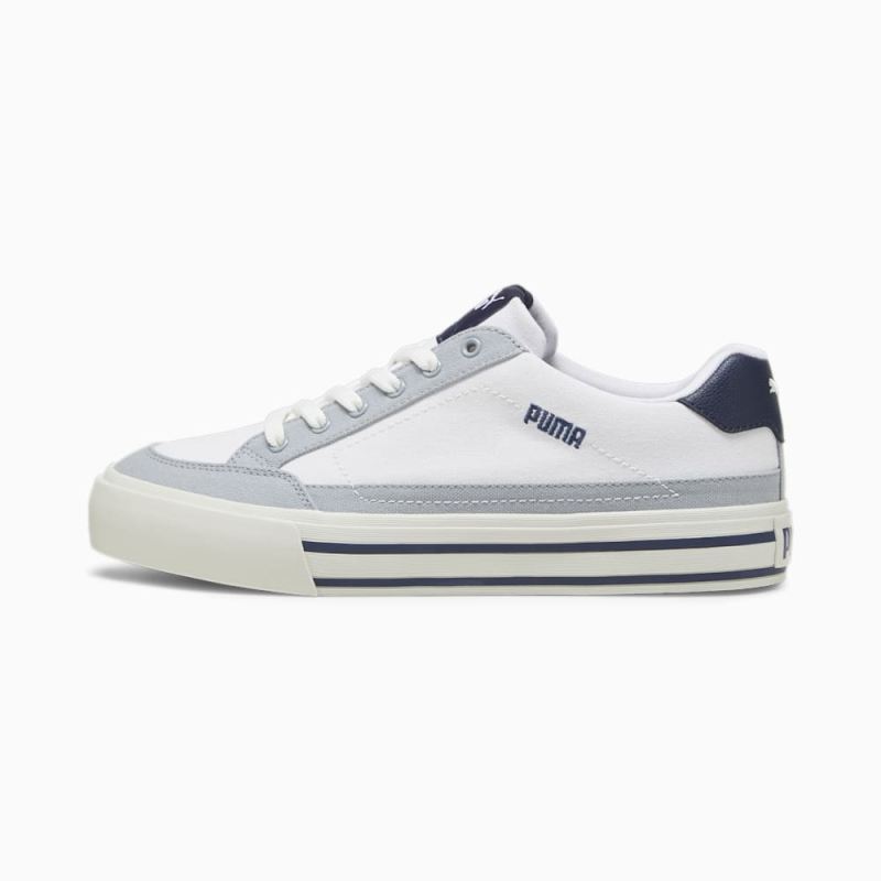 Puma | Men's Court Classic Vulc Unisex Sneakers - White-Navy-Cool Mid Gray