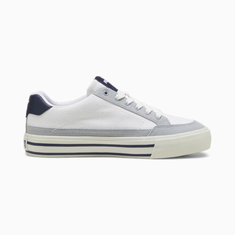 Puma | Men's Court Classic Vulc Unisex Sneakers - White-Navy-Cool Mid Gray