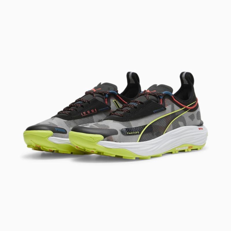 Puma | Men's SEASONS Voyage NITRO 3 Running Shoes - Black-Lime Pow-Active Red