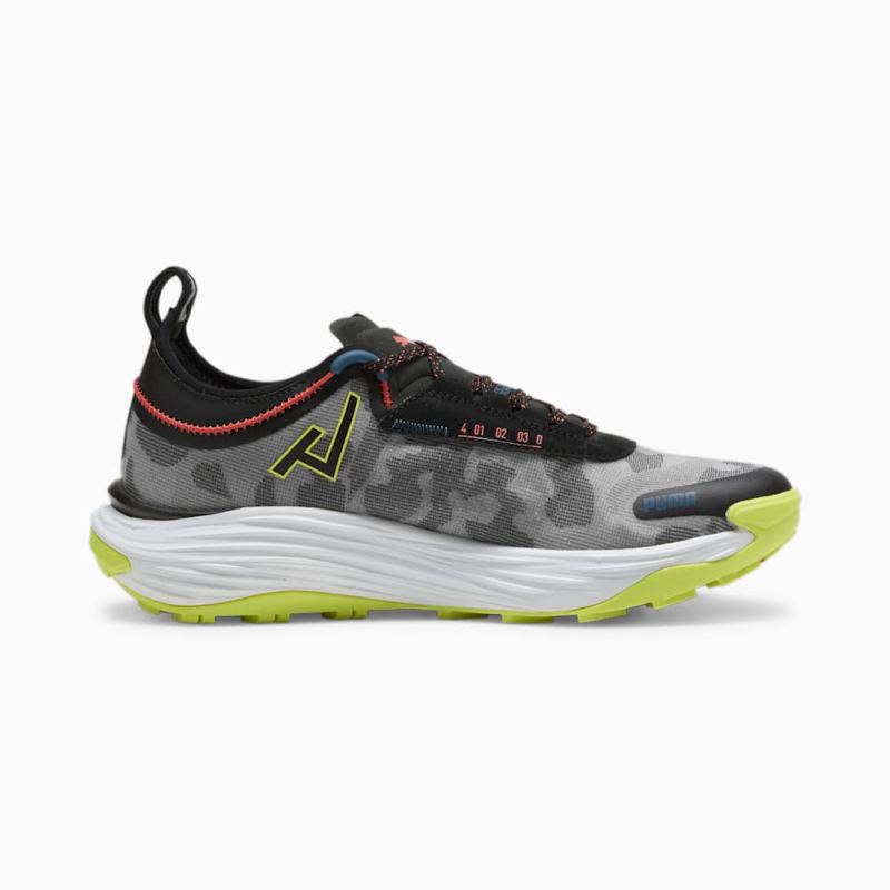 Puma | Men's SEASONS Voyage NITRO 3 Running Shoes - Black-Lime Pow-Active Red