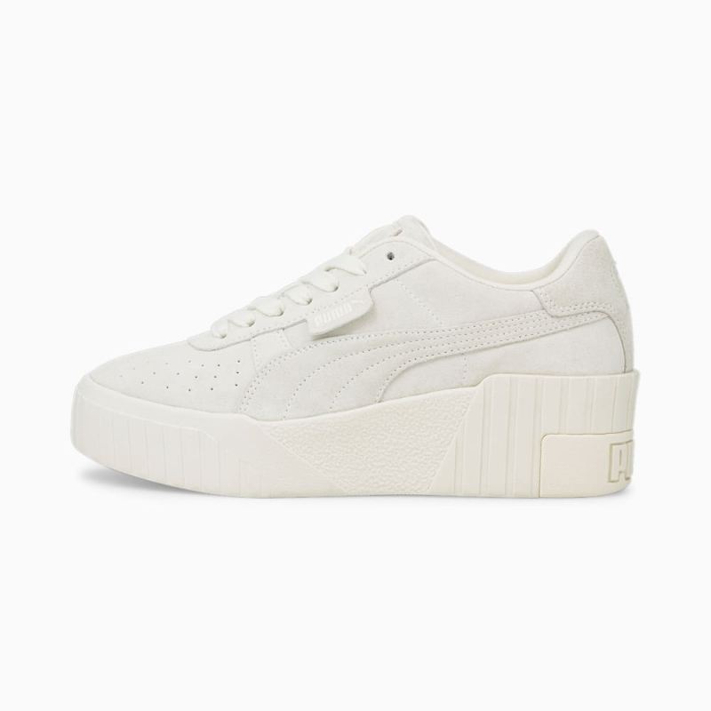 Puma | Women's Cali Wedge Tonal Sneakers - Pristine-Marshmallow