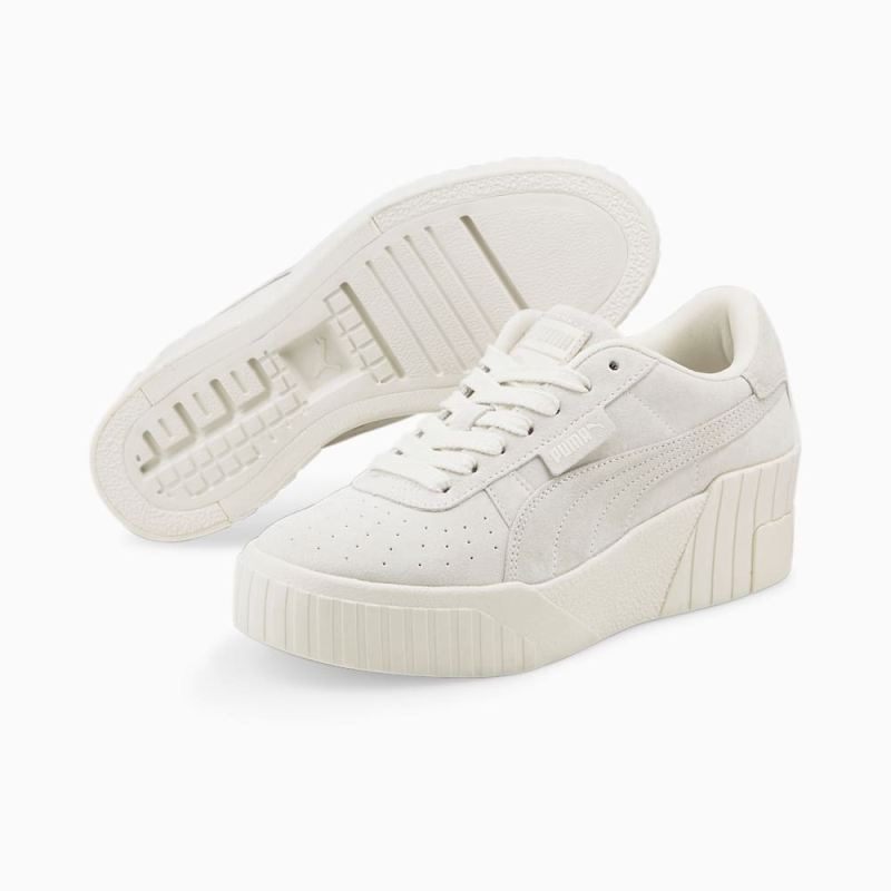 Puma | Women's Cali Wedge Tonal Sneakers - Pristine-Marshmallow