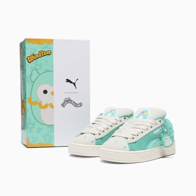 Puma | Boys Puma | Boys x SQUISHMALLOWS Suede XL Winston Big Kids Sneakers - Warm White-Alpine Snow-Elektro Pool