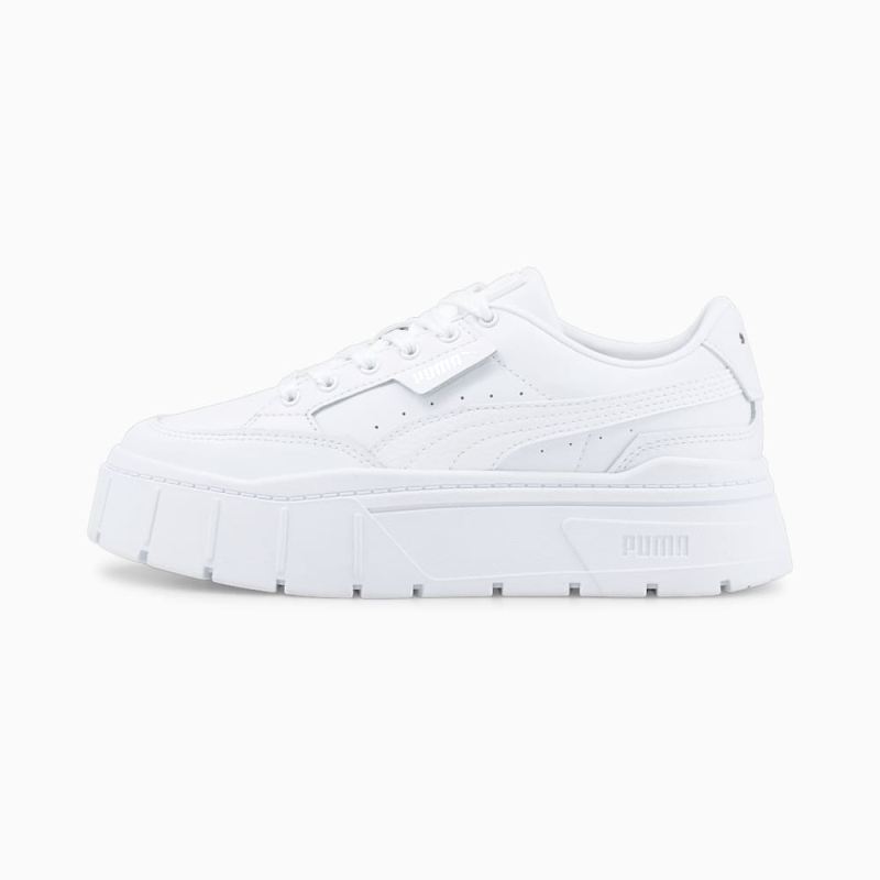 Puma | Women's Mayze Stack Leather Sneakers - White