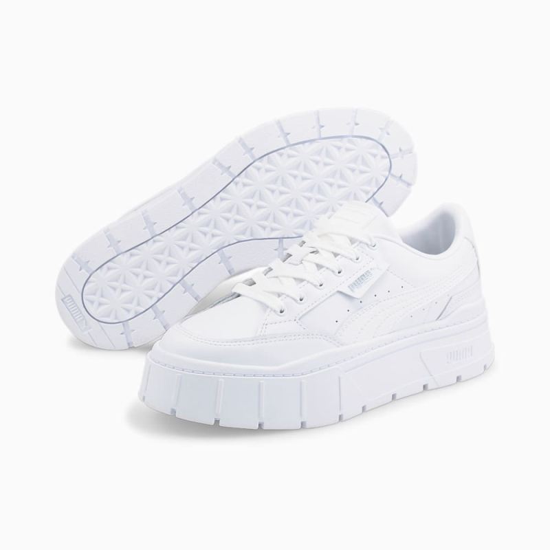 Puma | Women's Mayze Stack Leather Sneakers - White