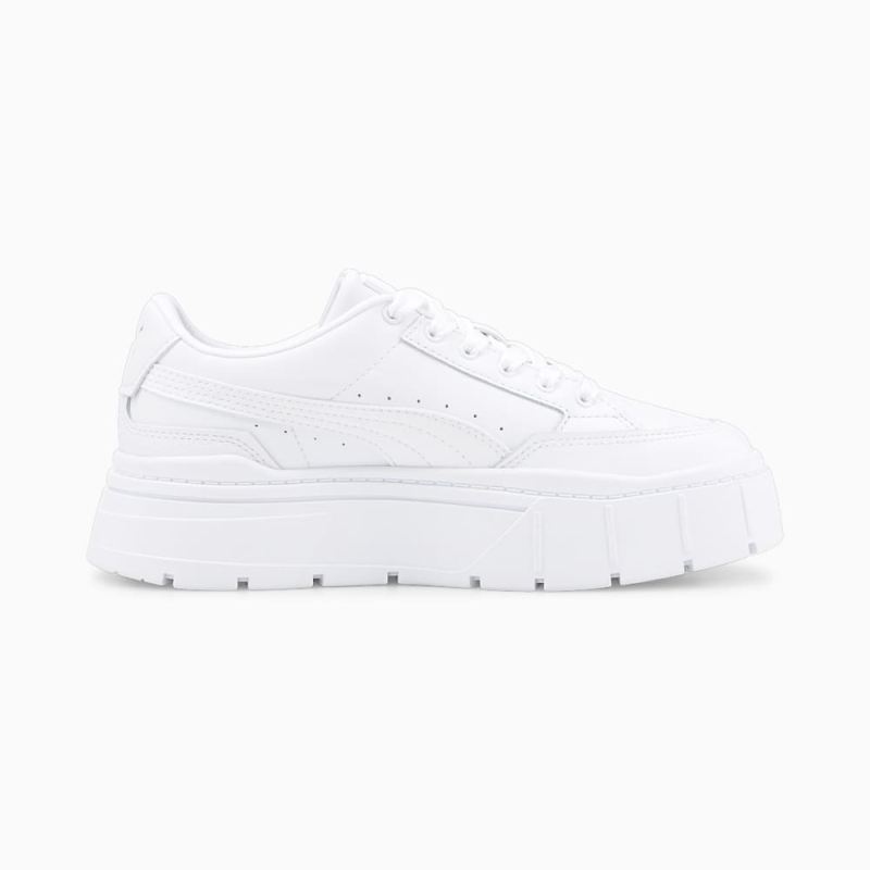 Puma | Women's Mayze Stack Leather Sneakers - White