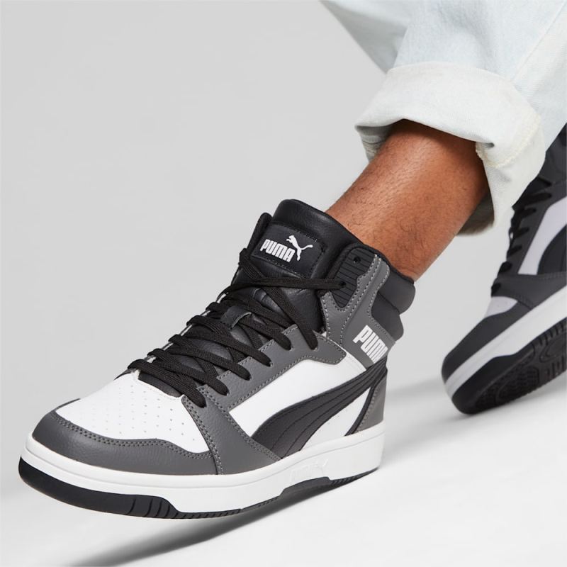 Puma | Men's Rebound Sneakers - White-Black-Shadow Gray