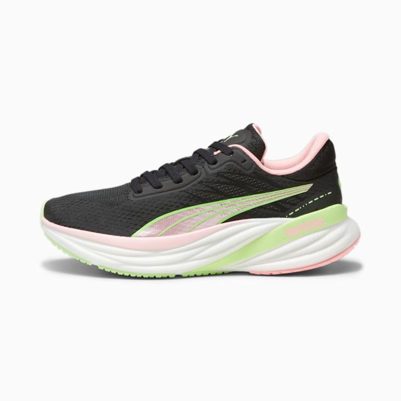 Puma | Women's Magnify NITRO 2 Running Shoes - Black-Koral Ice-Speed Green