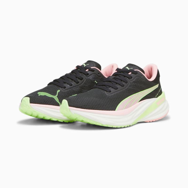 Puma | Women's Magnify NITRO 2 Running Shoes - Black-Koral Ice-Speed Green