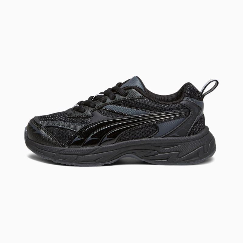 Puma | Girls Morphic Basic Little Kids Sneakers - Black-Strong Gray - Click Image to Close