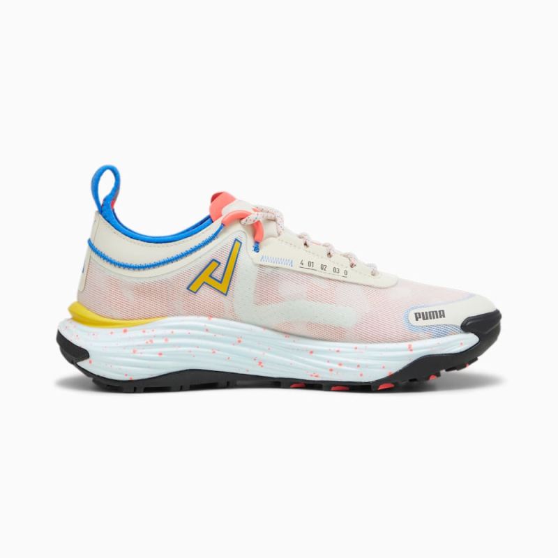 Puma | Women's SEASONS Voyage NITRO 3 Running Shoes - Alpine Snow-Ultra Blue-Yellow Burst