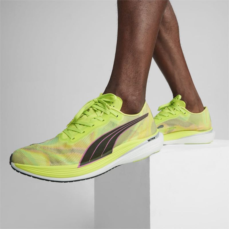 Puma | Men's Deviate NITRO Elite 2 Running Shoes - Lime Pow-Black-Poison Pink