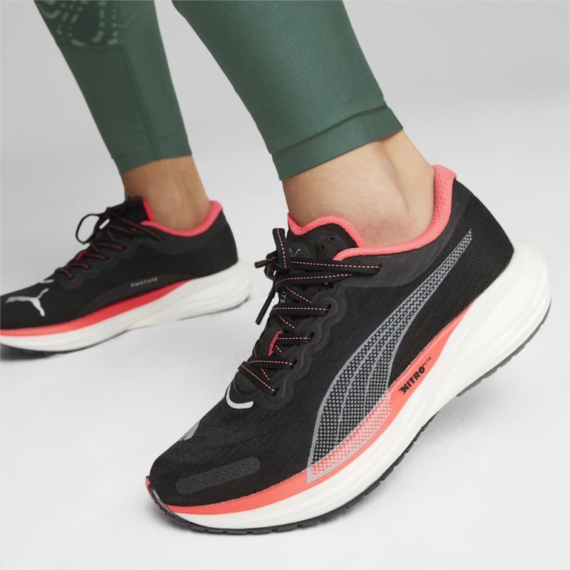 Puma | Women's Deviate NITRO 2 Running Shoes - Black-Fire Orchid